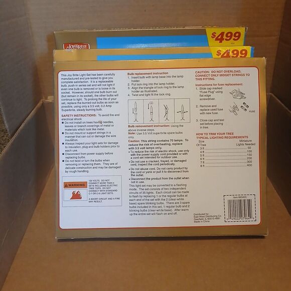 3 Boxes Vintage Joybrite 70 Outdoor/Indoor Christmas Lights...